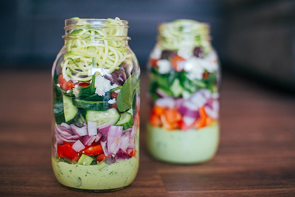 Greek Zucchini Salad In A Mason Jar