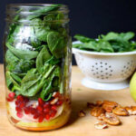 Blue Cheese, Pear, And Spinach Mason Jar Salad